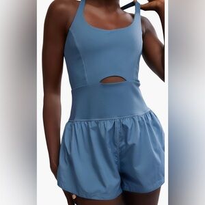 Free People Movement Righteous Runsie Skyline Blue NWT